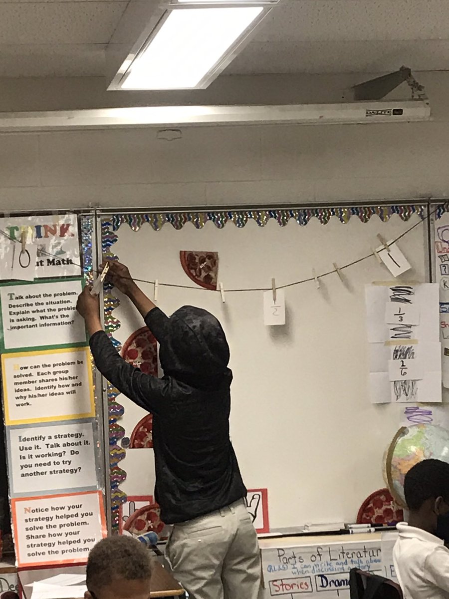 Another highlight today at Kimberley Park ES as Ms. Smith facilitates math instruction with ordering fractions. Students order fractions on an open number line while making connections to visual models.🤗🤗