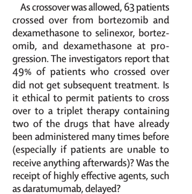 How do they justify the crossover?Vd --> Svd. Potentially for someone first treated with VRd. There are so many effective drugs such a patient is denied!