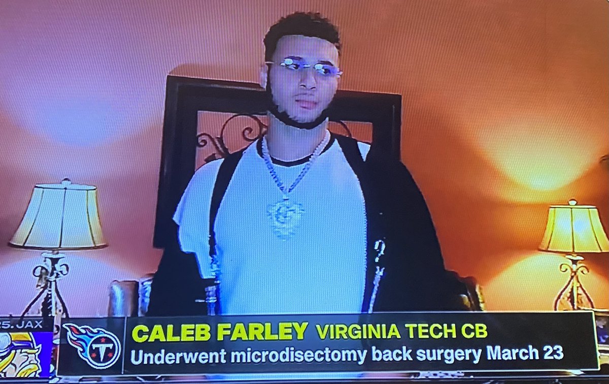 FanDuel's tweet photo. Caleb Farley just stepped away from his Warzone game to get drafted in the 1st round https://t.co/iGTdRkGzOU