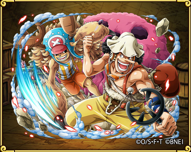 One Piece トレジャークルーズ V Twitter 決戦予告 5 1 12 00開催の 決戦 に新登場するキャラは 麦わらの一味の狙撃手と 船医 ウソップ チョッパー こっちへ出て来い 了解 飛び出すぞ 詳細はアプリ内おしらせをチェック トレクル7