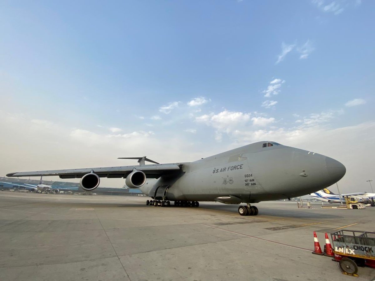 13. The first consignment of emergency COVID-19 medical supplies, from the United States, arrives in India. India says thank you  @POTUS  @JoeBiden  @narendramodi