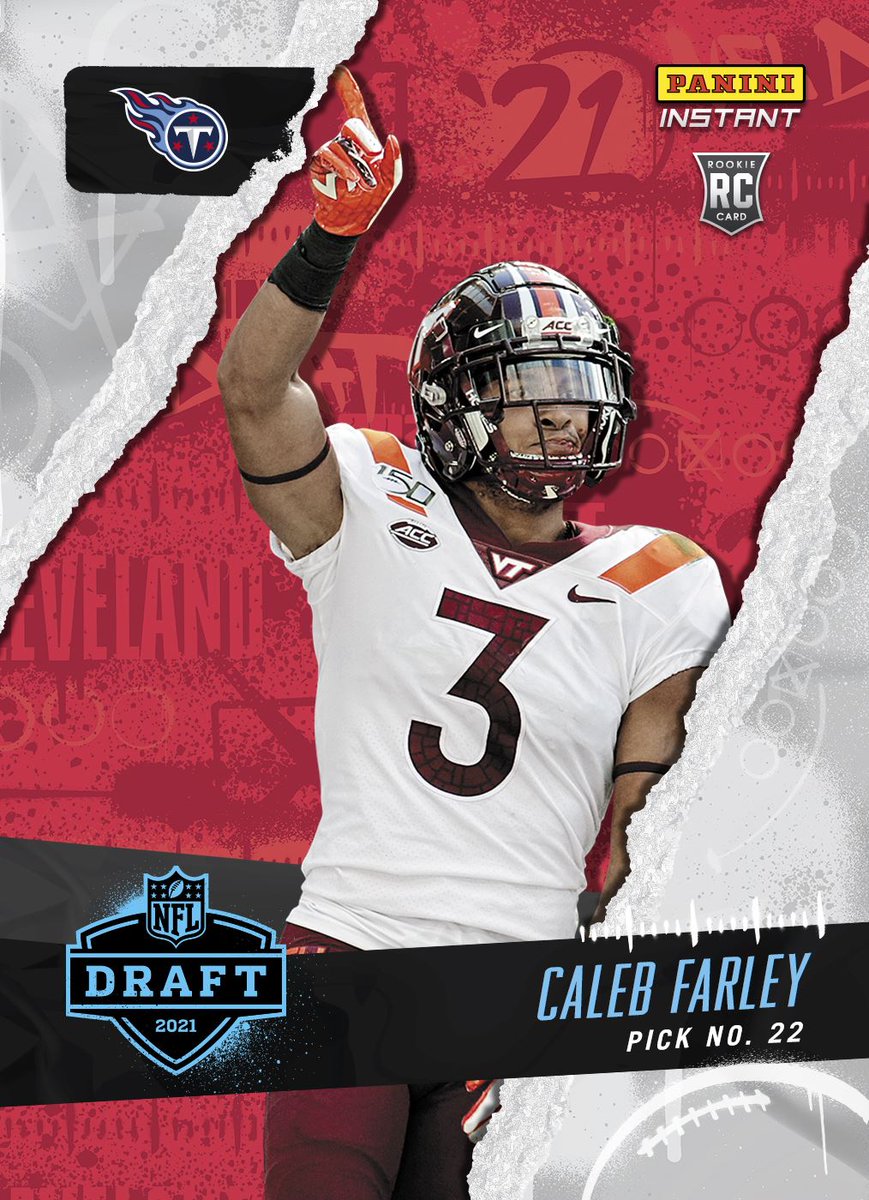 IamCalebFarley's tweet photo. I've waited for this moment my whole life, never been more ready to #TitanUp 💪Hype to join the squad @Titans! Check out my fire #PaniniInstant card #WhoDoYouCollect #RatedRookie #NFLDraft https://t.co/t4aO8PDkGp https://t.co/ykD8dyacC1