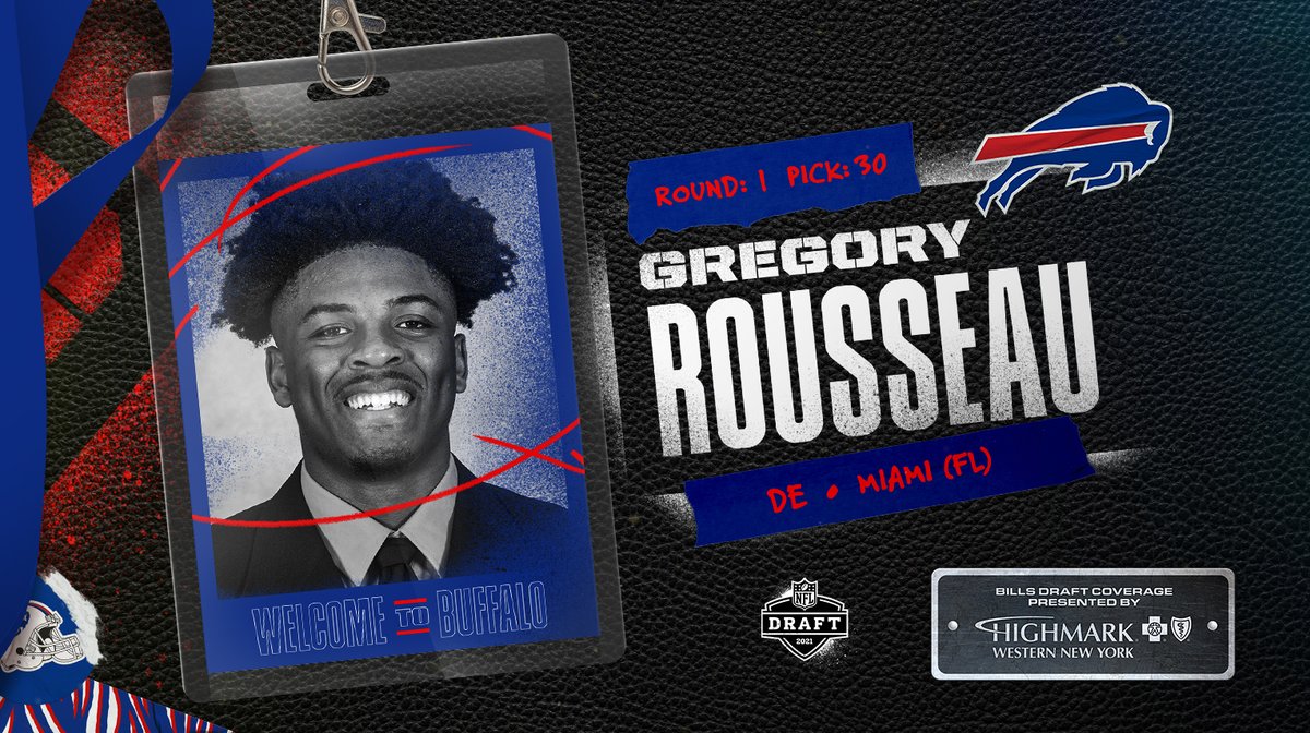 Buffalo on Twitter: "Our first pick of the 2021 NFL Draft. Welcome to Buffalo, Gregory Rousseau! #BillsMafia https://t.co/5XPmvbP9BF" / Twitter