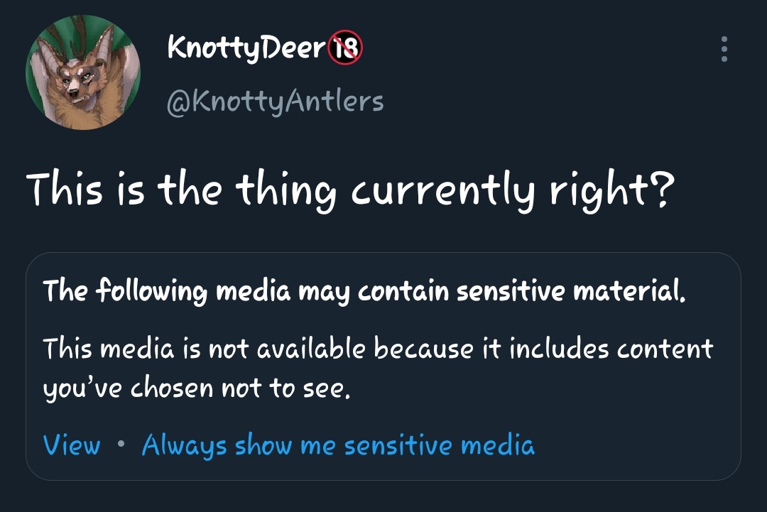 KnottyAntlers's tweet photo. Thanks Twitter lol https://t.co/5rGYqlxHTT