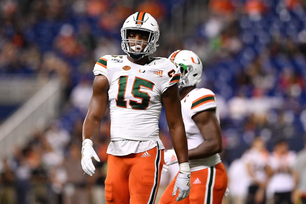 U_Chatter's tweet photo. With the 30th pick of the 1st Round of the 2021 #NFLDraft the @BuffaloBills select DE Gregory Rousseau out of @CanesFootball https://t.co/Frw681lHqM