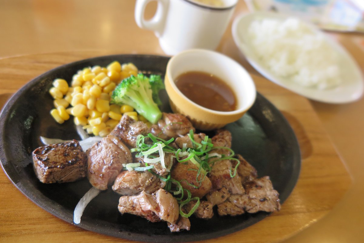 Ryochi Hirata 今日は朝から庭の草むしりと剪定そして雨樋の修理 今日はここまでって事でココスでランチ メニューでは美味しそうだったカットサーロインステーキ 食後ははいつもの通り ドリンクバーで読書タイム 岐阜 穂積 ランチ ココス