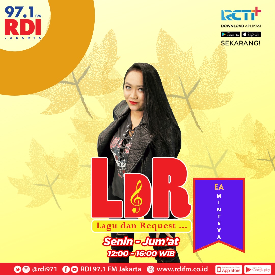 97.1 FM RADIO RDI JKT (@rdi971) on Twitter photo #LDR
Sobat RDI!
Siang-siang gini, yuk request lagu kesayangan kamu di #LDR bareng <a href="/ea_minteva/">EA MINTEVA</a>, supaya semangat menjalankan puasanya
Yuk komen dibawah atau WA 0812 1212 971 #LDR
Sobat RDI!
Siang-siang gini, yuk request lagu kesayangan kamu di #LDR bareng <a href="/ea_minteva/">EA MINTEVA</a>, supaya semangat menjalankan puasanya
Yuk komen dibawah atau WA 0812 1212 971