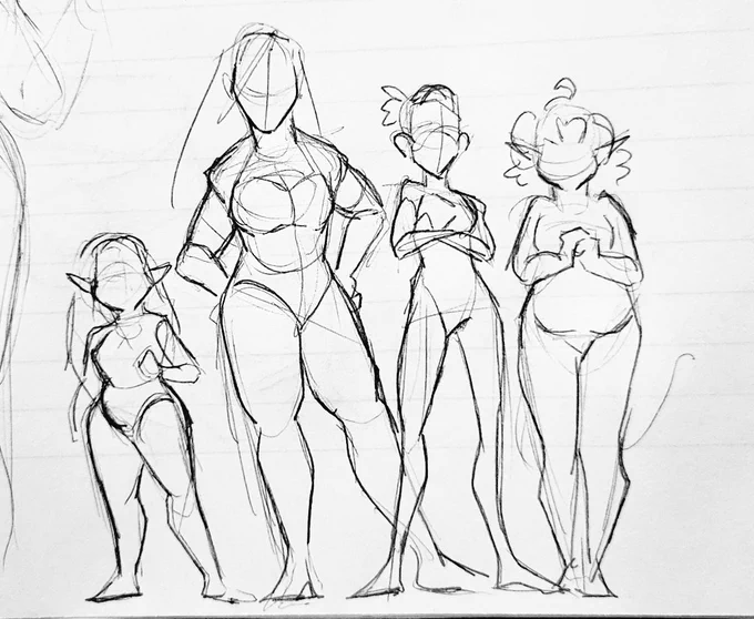 Figuring out how to draw the gals of mighty nein 