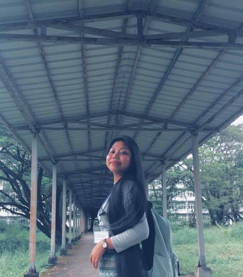 4 youths, 2 boys and 2 girls including Elizabeth, a girl in the photo, who is a first-year student of YUeco, got abducted by the terrorist military on April 29th in  #Htauk_Kyant. #WhatsHappeningInMyanmar 
#Apr30Coup 
#ReleaseTheDetainees