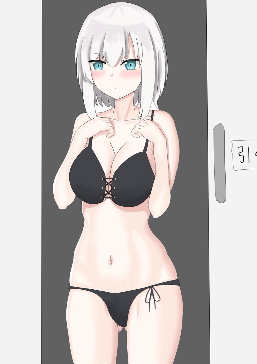 お題箱より「exと海水浴に行ったarsさんが恥ずかしがりながら更衣室から出てくるところのイラストをお願いします!」 