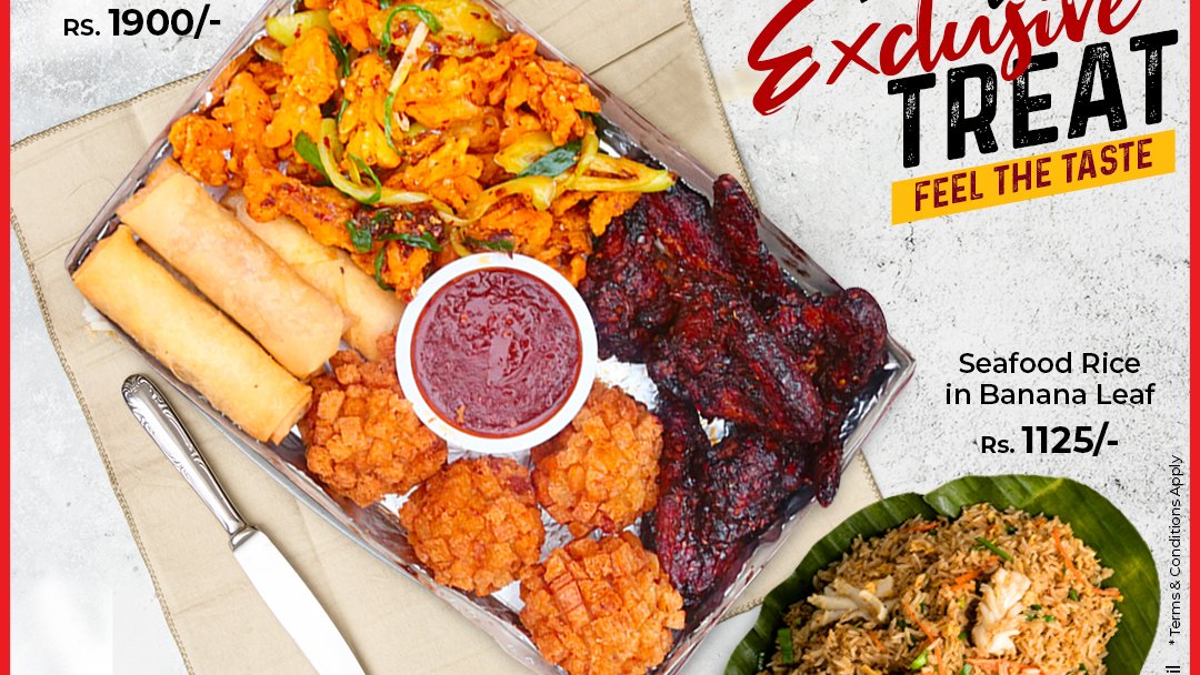 ChinesedragonSL's tweet photo. Dragon Exclusive Friday Treat!

Buy Munchbox (4 pax/Rs.1900) &amp; get our signature Seafood Rice (Rs.1125) FREE.

Delivery, pickup &amp; takeaway only
T&amp;C

#chinesedragon #dragonmpmb https://t.co/TPAhe9y44d