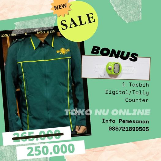 SEMIJAS JAKET NU HIJAU
Harga Rp 250.000,-

Untuk informasi pemesanan bisa melalui bit.ly/38duiY9
Belanja produk lainnya melalui WhatsApp di 085721899505 atau melalui web kami : toko.nu.or.id
shopee.co.id/tokonuonline