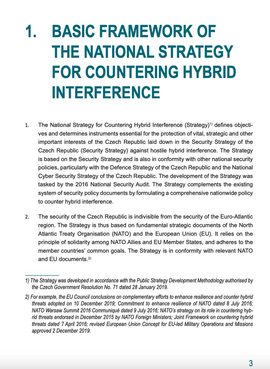 Given how Russia and China interfere in Czech internal affairs, the government decided to set up a specific strategy for countering it.It is hard with a President serving both Russia and China, but Czech security establishment is strong and willing to fight back. So they do.