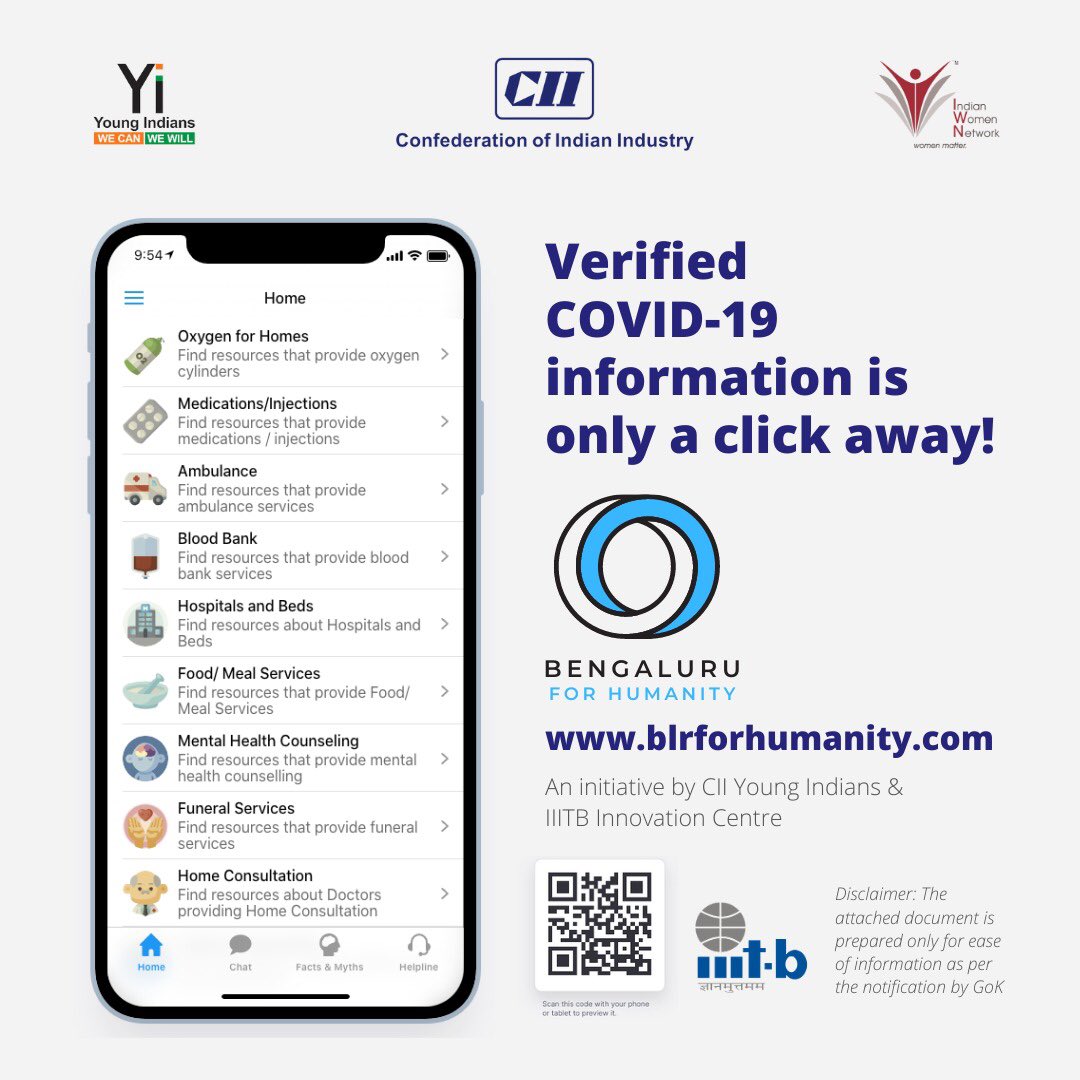 DONT PANIC. Verified COVID-19 information, is only a click away! Just log on to blrforhumanity.com @FollowCII @yibengaluru @YiTweets @IIITB_official @CII_IWN @karthikkittu @spindoc_k @AjithMG @kris_sg @HariMarar