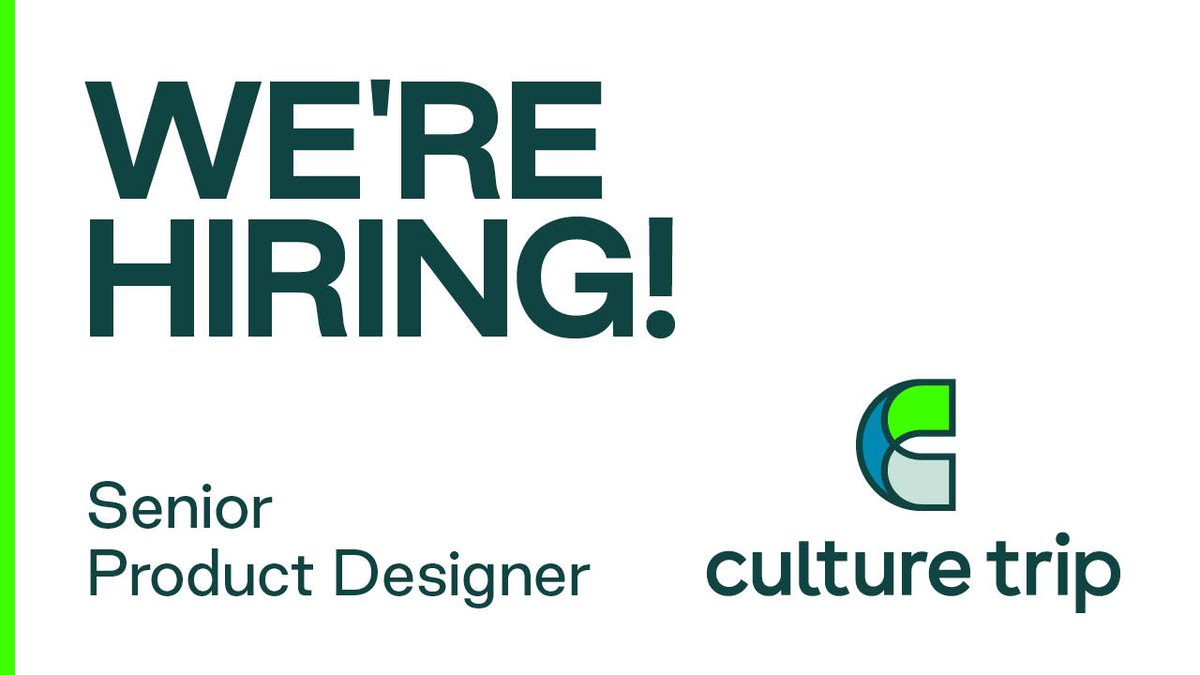 We're hiring two Senior Product Designers @CultureTrip in London: bit.ly/3eCxVv2 and Tel Aviv: bit.ly/3aTBNa2 #uxjobs #productdesignjobs