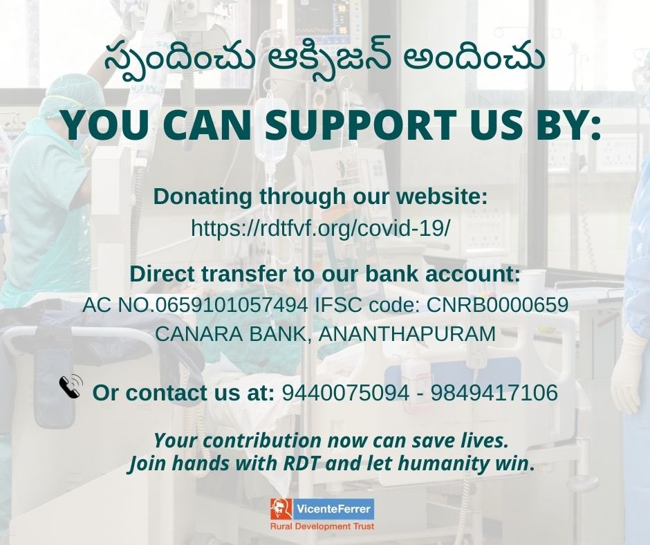ASA_RDT's tweet photo. #MissionOxygen
@RDT_anantapur is at the frontline to stop COVID-19 but we cannot do it alone. Our RDT Hospital is an exclusive COVID-19 Centre🏥🩺 and it needs 200 oxygen cylinders to ensure emergency medical care is readily available. 
📢Your donation can make a difference 🙏🏾 https://t.co/j00UD3RT3U