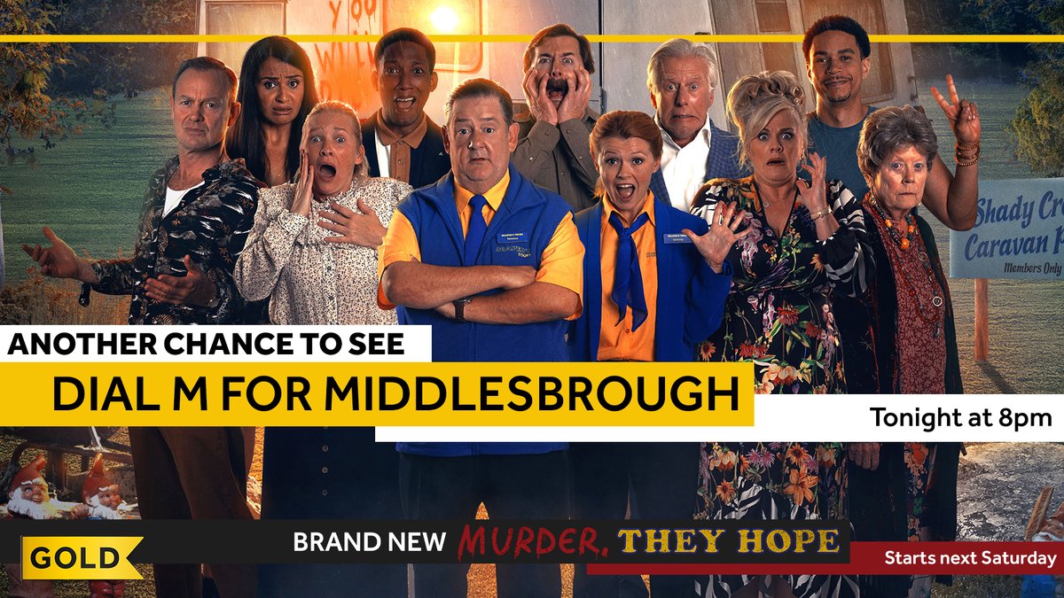 goldchannel's tweet photo. With just one week to go until #MurderTheyHope, we're giving you another chance this afternoon to watch the #DialMForMiddlesbrough... https://t.co/SkMykcd95w