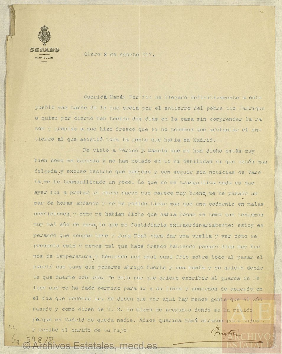 ArchivosEst's tweet image. A lo largo de los últimos siglos se han producido grandes cambios en las relaciones maternofiliales, especialmente,en las fórmulas de tratamiento.Puedes acceder a una muestra histórica de cartas entre madres e hijos en #AHNob #DiaDeLaMadre 👉 bit.ly/2PAqr38 
@culturagob
