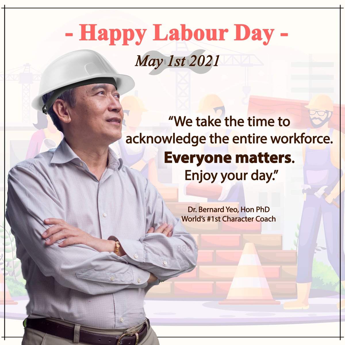 I believe in the dignity of labour, I believe that 𝗲𝘃𝗲𝗿𝘆𝗯𝗼𝗱𝘆 𝗰𝗼𝗻𝘁𝗿𝗶𝗯𝘂𝘁𝗲𝘀 𝗶𝗻 𝗼𝗻𝗲 𝘄𝗮𝘆 𝗼𝗿 𝘁𝗵𝗲 𝗼𝘁𝗵𝗲𝗿 𝘁𝗼 𝗺𝗮𝗸𝗲 𝘀𝗼𝗺𝗲𝘁𝗵𝗶𝗻𝗴 𝗵𝗮𝗽𝗽𝗲𝗻, you are our hero, a creator and a great asset to Every Nation. Happy and Healthy Worker’s Day.