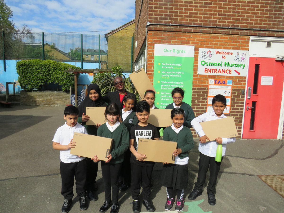 Thank you to Tower Hamlets Council and The Tower Hamlets Education Partnership for the donation of 6 Chromebooks as part of the 'Every Child Online' campaign. #EveryChildOnline