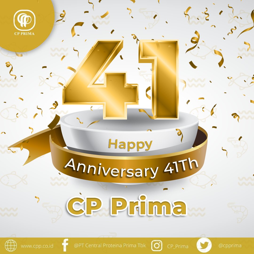 cpprima's tweet image. Happy Anniversary 41 Th @cp_prima.

Semoga di anniversary ke 41 th ini @cp_prima bisa semakin sukses dan selalu memberikan produk juga pelayanan yang terbaik untuk seluruh masyarakat Indonesia khususnya di bidang aquaculture.