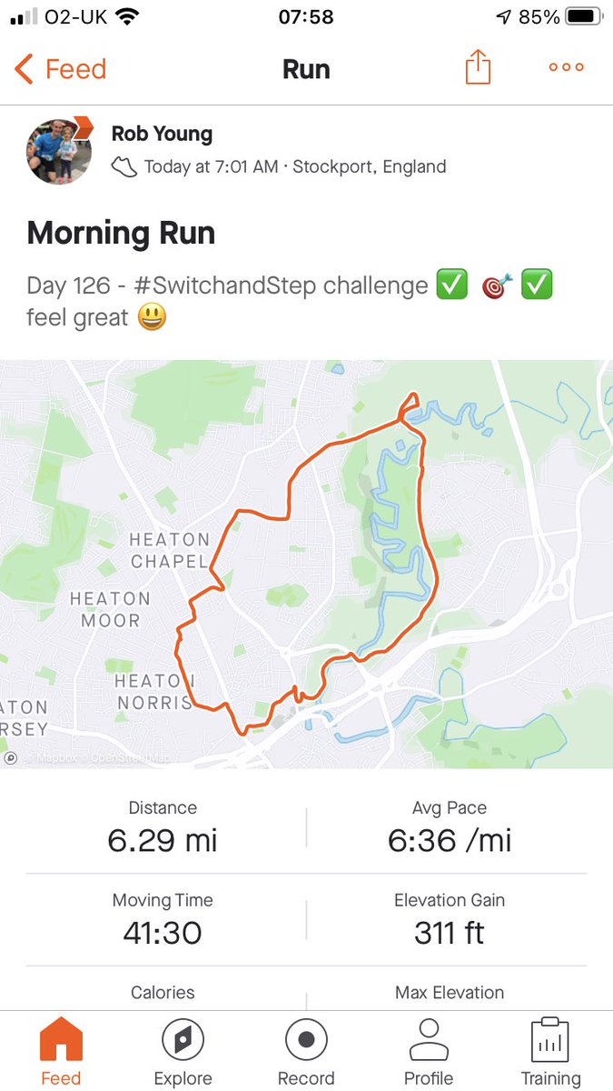 RobYoung78's tweet photo. Day 126 πββοΈ streak & final day of #SwitchandStep challenge
250km π― β
3rd fastest 10k ever for good measure
Feeling elatedπ Time to reset for the next 93 days. Help needed - words of wisdom, support, run πββοΈ partners &/or donations gratefully received https://t.co/joFM25rX1b https://t.co/CYMrDftRlz