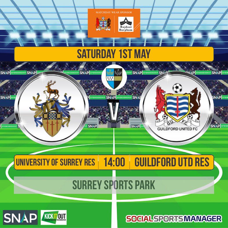 GuildfordUnited's tweet image. 🔶BANK HOLIDAY FIXTURES⚫️

Sat 1/5/21
1st team at home v @Merrow_fc 3pm ko
Reserves away to @UoSFC 2pm ko

3/5/21
1st team at home v @SpartansYouthFC 11am ko