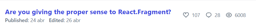 BugsCoding's tweet image. Wow!!!!! 6K visits 107 reactions, thank you very much to all of you
dev.to/codbugs/profes…