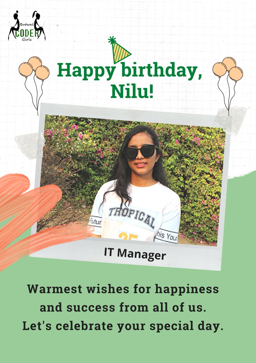 GirlsCoder's tweet image. Happy Birthday Nilam. We wish you an amazing year that ends with accomplishing all the great goals that you have set.😊🎉
#happybirthday #bcGirls #stayhappy