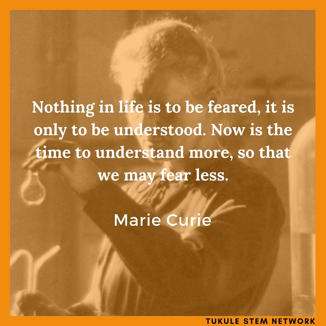Marie Curie is someone we can all look up to in STEM!

She is a physicist, famous for her work on radioactivity. She was awarded the 1903 Nobel Prize for Physics and the 1911 Nobel Prize for Chemistry. She was the first woman to win a Nobel Prize.