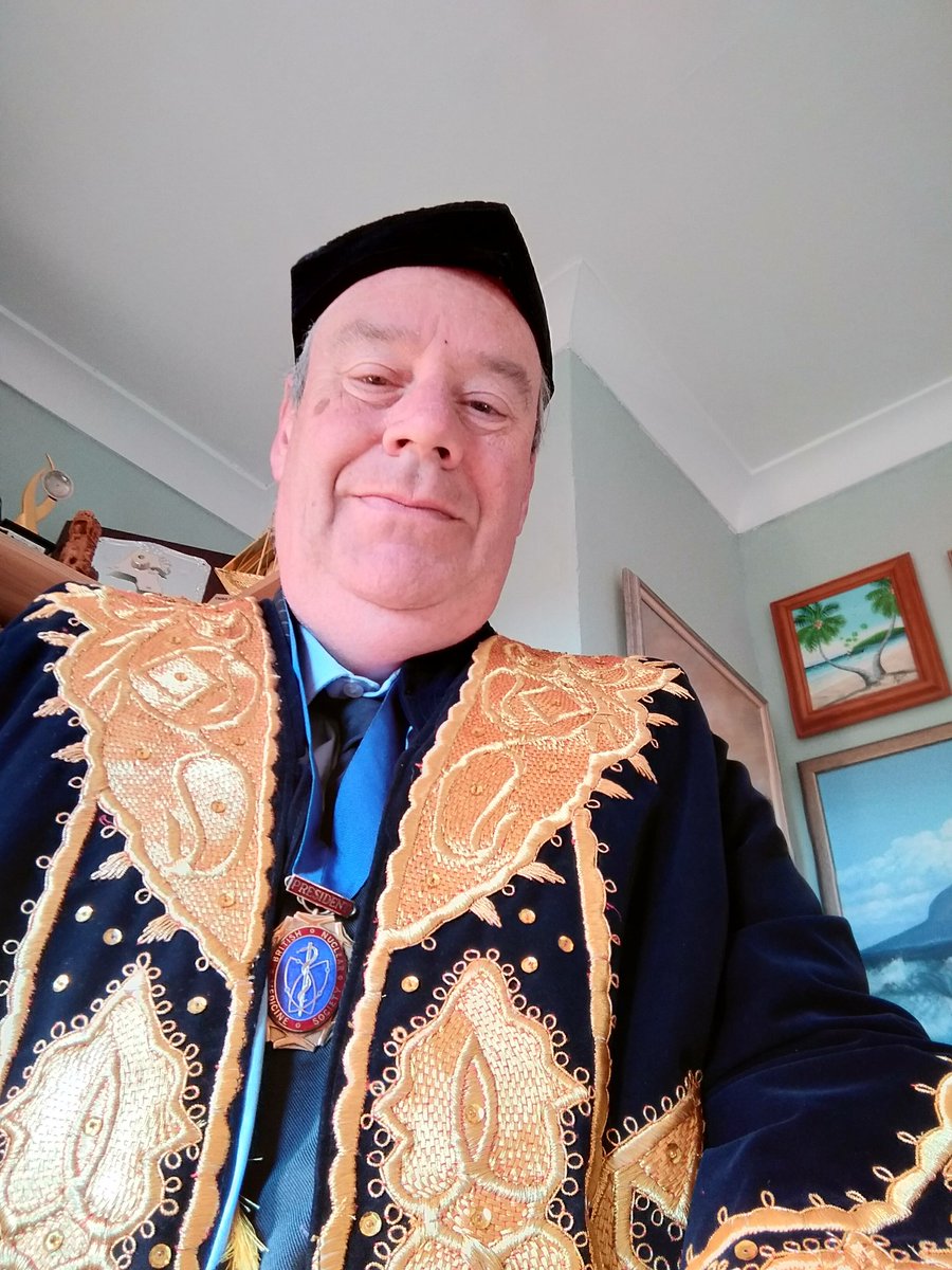 Getting ready to film the virtual Presidential hand over which will be shown at the BNMS virtual meeting