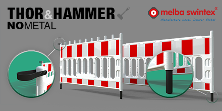 Our Thor &amp; Hammer go All Plastic - We have designed and engineered our very own barrier foot.

#design #trafficmanagement #barrier #melbaswintex mailchi.mp/melbaswintex/o…