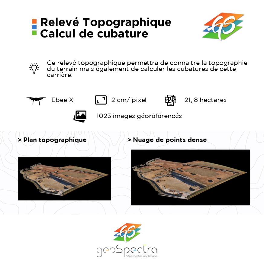 CALCUL DE CUBATURE : Ce relevé topographique permet d'une part de connaitre la topographie exacte du terrain, mais aussi de calculer les cubatures de cette carrière. 😀

<a href="/ia_drone/">IA-DRONE Technologie</a> <a href="/geospectra1/">geospectra</a>

 #geoexpertise #topographie #photogrammetrie #drone #sensefly #pix4D #photogrammetry
