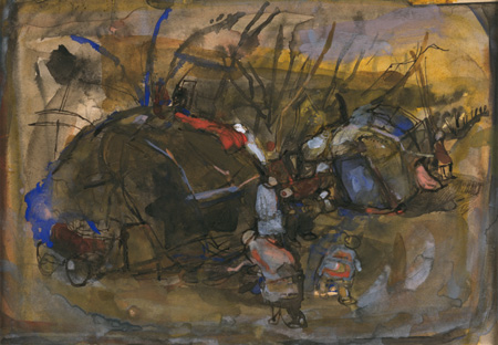 A painter of ferocious passion though her life was tragically cut short. Joan Eardley was tenacious during the mid 20th century. This work pushes to abstraction which was becoming popular at the time. Here is Tinker's Tents. #LesbianVisibilityWeek #LVW21 ow.ly/JNNj50EAQZU