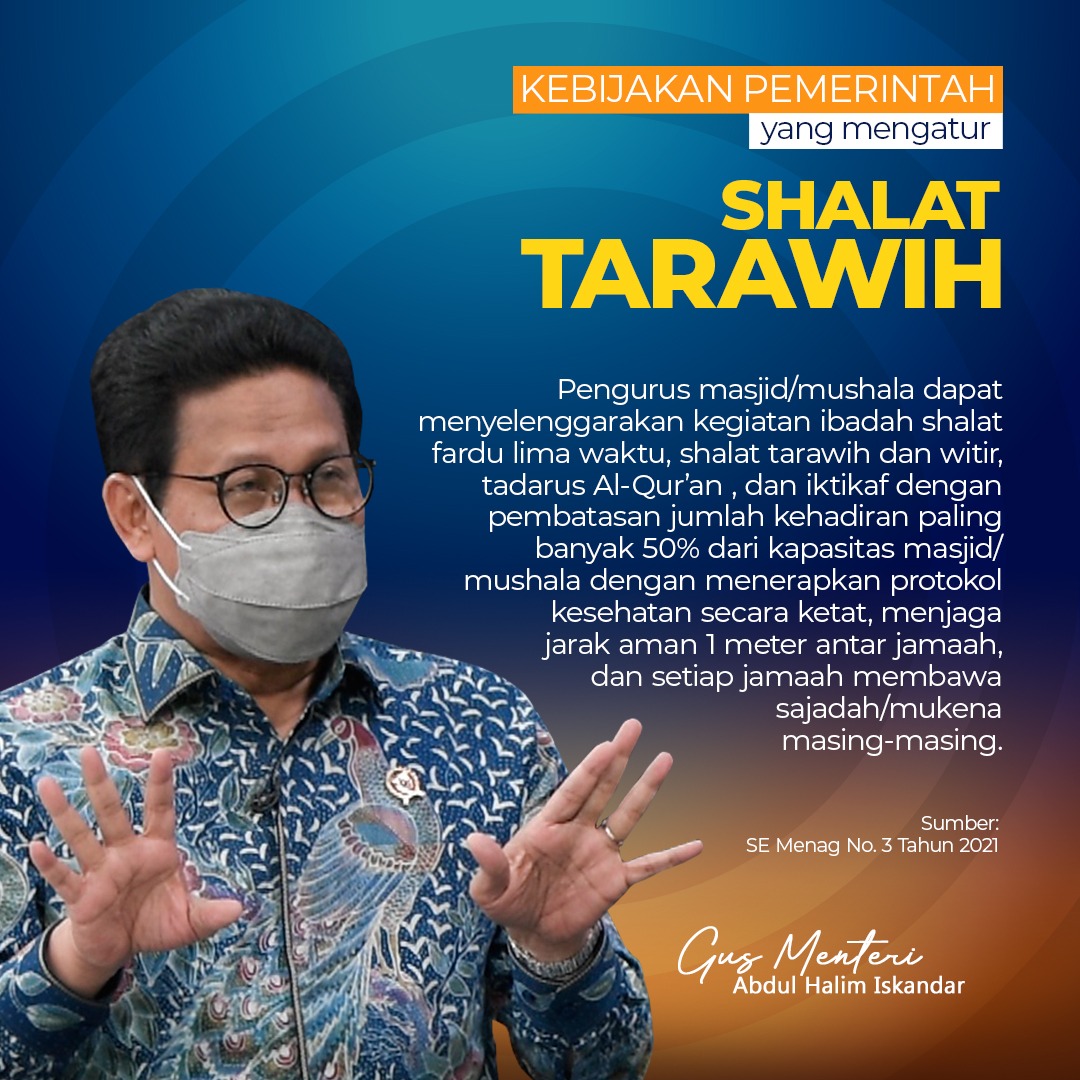 Suhardimusdan2's tweet photo. Kebijakan pemerintah yang mengatur Shalat Tarawih, jaga jarak dan menerapkan prokes
@halimiskandarnu
@imansyukri 
@malik_haramain
@taufikmadjid71
@yusradaridesa
@tppkemendes
@kemendesapdtt 
@zella0602 
#GusMenteri 
#kemendesapdtt
#TPPSumsel
#TPPMuba https://t.co/QpeT1JzYRw