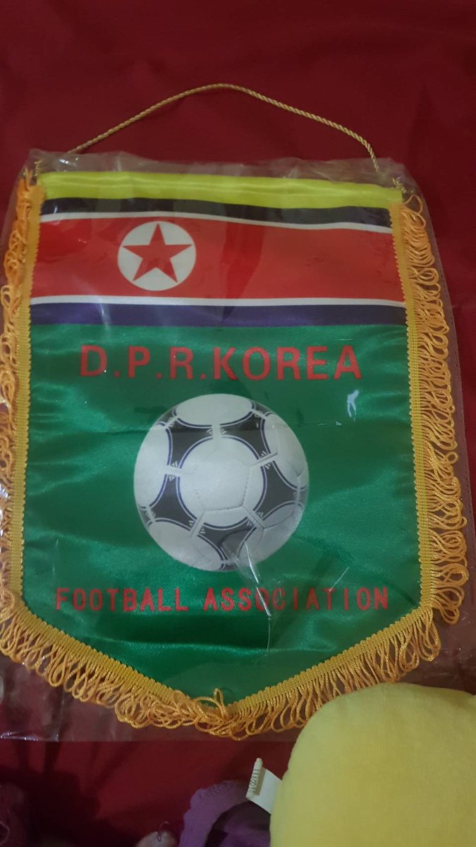 Dan besoknya sebelom mereka balik, aku dateng ke dorm mereka buat foto + say goodbye lah (sambil nangis). terus aku dipeluk dan dikasih bendera sepak bola merekaa. bendera itu salah satu yg bener2 mereka banggakan banget. Se cinta itu mereka sama korea utara
