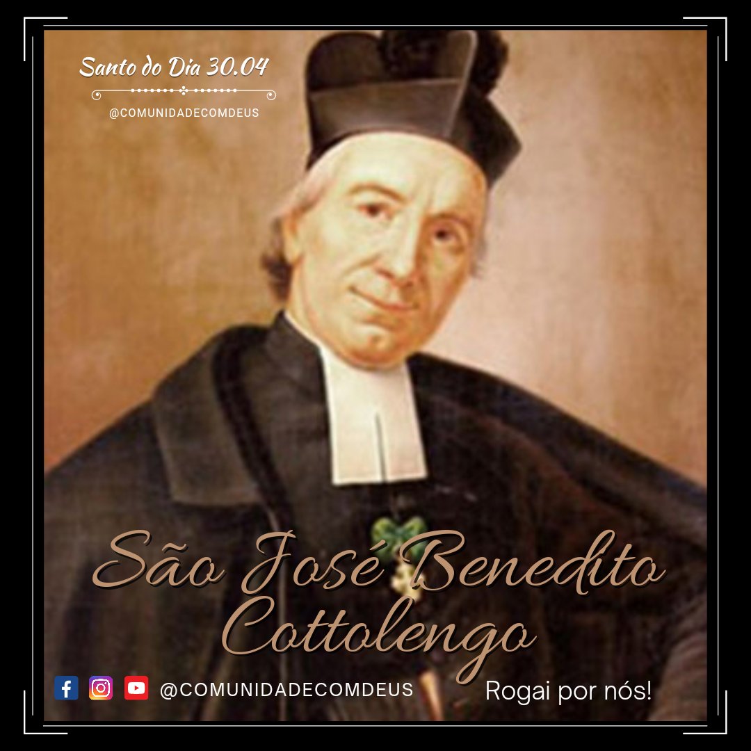comdeus's tweet image. 😇 30/04 São José Benedito Cottolengo, rogai por nós!