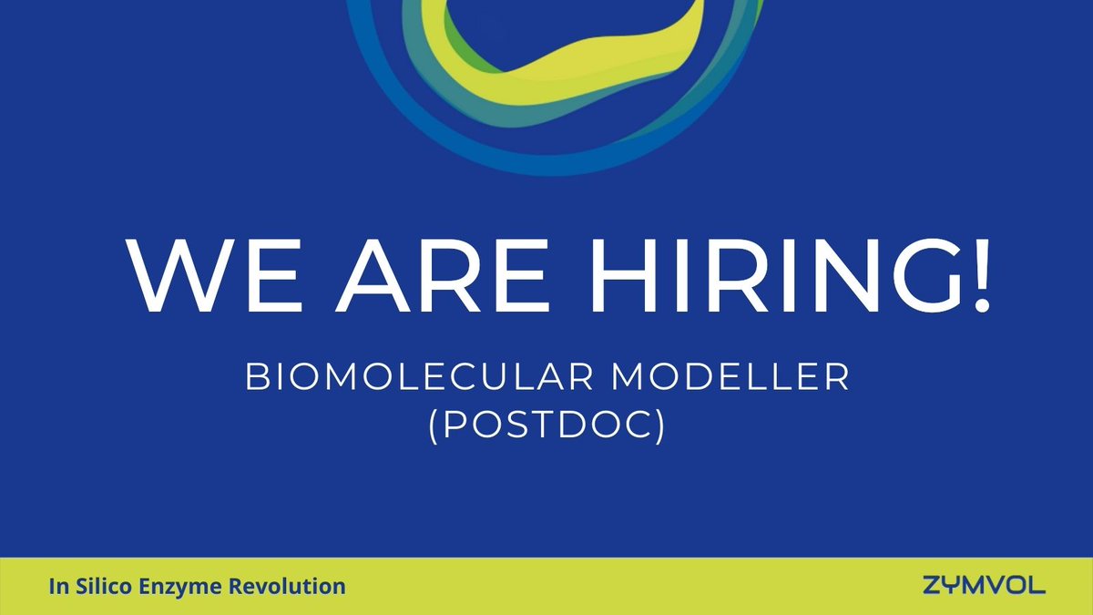 📢 We're looking for a Biomolecular Modeller (Postdoc)!
💡 Join our R&amp;D team as a Scientific researcher working on biomolecular modelling of #enzymes for industrial application and on the development of related software
Apply before May 12th👉zymvol.com/careers/
#ScienceJobs