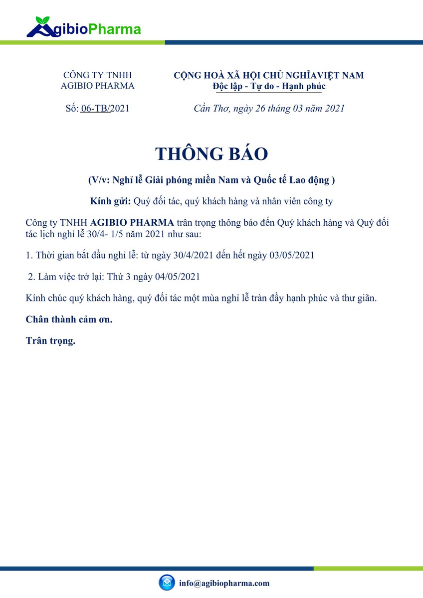 Lịch nghỉ lễ Giải Phóng Miền Nam 30/04 và Quốc Tế Lao Động 01/05