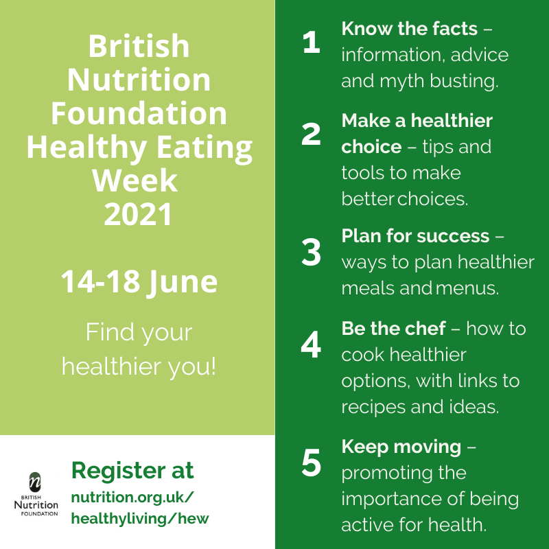 Foodafactoflife's tweet photo. Registration for BNF Healthy Eating Week 2021 is now open! This year we are tackling some brand new challenges - #Knowthefacts, #Makeahealthierchoice, #Planforsuccess, #Bethechef and #Keepmoving - Get registered for the latest information! https://t.co/AhHub0fWWn #foodeducation https://t.co/suyKU10qmy