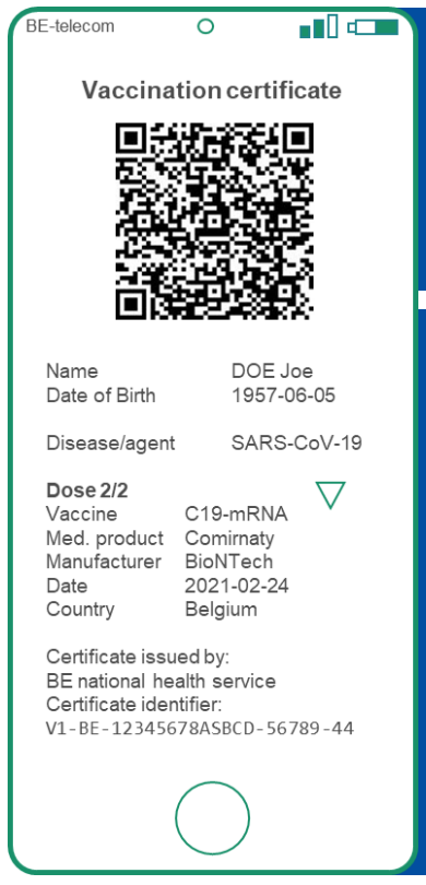 Following yesterday's EU Parliament vote for " #VaccinePassports", we now have more information about what the system will look like. Target launch is 1 June.Here's what the certificate will look like across the EU on a smartphone. But the way to access it will vary. (1/13)