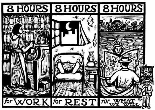 2)Alors pq le 1er mai ? L'origine est nord américaine En 1884 les syndicats avaient lancé le 1er mai une mobilisation en faveur des 8 h.Le 1er mai est aux USA le " moving day "(début des années comptables, rupture des contrats de travail obligeant les ouv à déménager (move)