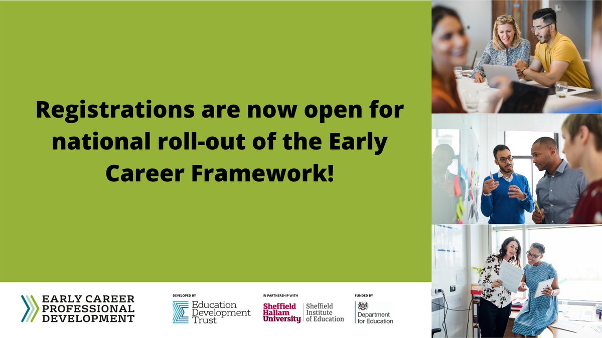 Thrilled to announce that <a href="/reach2trust/">REAch2 Academy Trust</a> will be working as a delivery partner for @EdDevTrust_ECF on the #earlycareerframework. Our programme will see early career teachers working in local cohorts whilst being part of a national network. Get more info: forms.gle/6zSj86de5fb9HB…