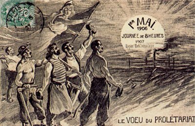 11)Le 1er mai 1906 est l’un des plus massif en France (on est juste après la catastrophe de Courrière et la grève qui s'en suivit) : la CGT appelle à la grève générale, et ce toute la journée du 1er, et pas seulement au bout des 8h de travail comme avant