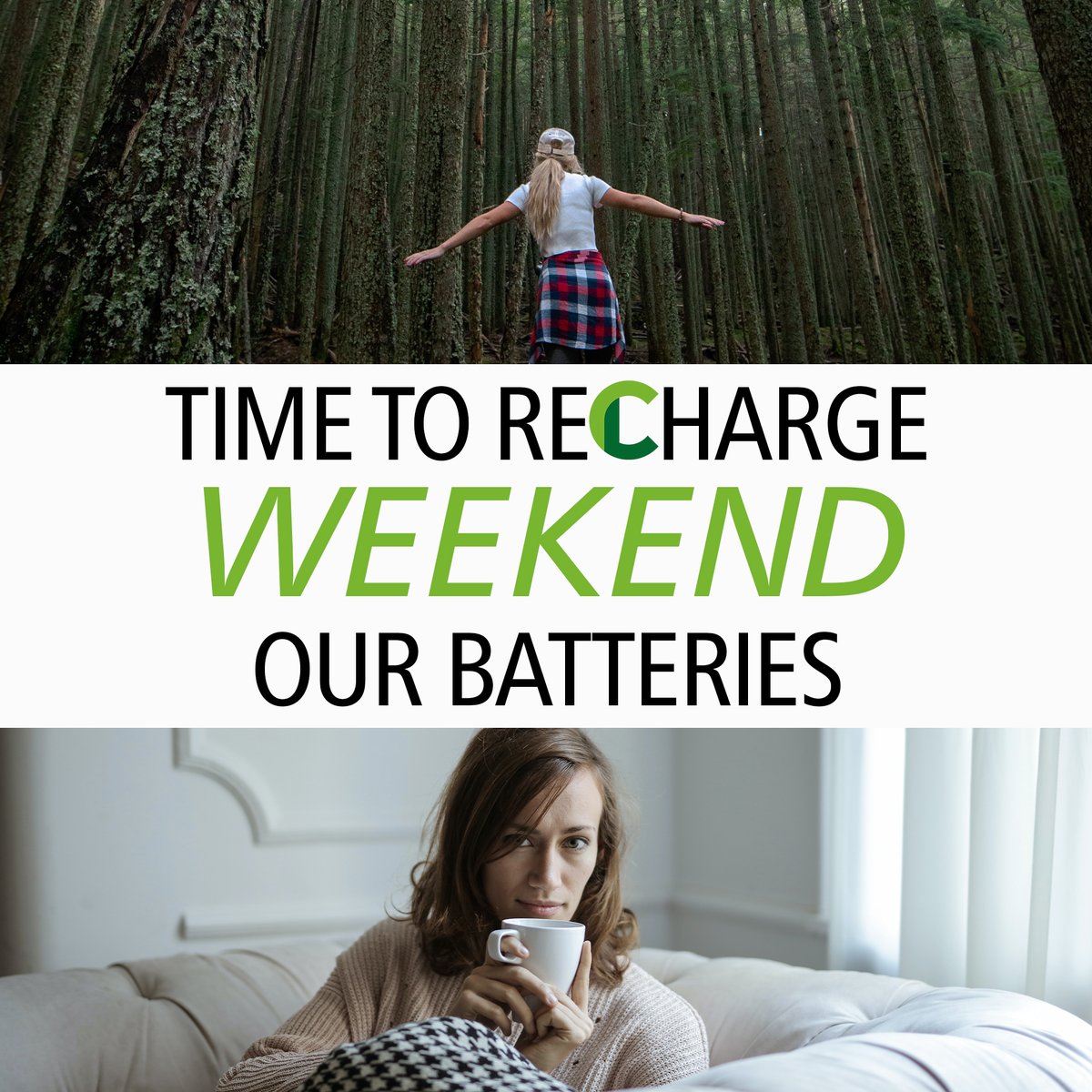 Über das Wochenende laden wir die Batterien auf! 
Wie verbringt ihr eure erholsame Zeit?

#weekend #firday #recharge #batteries #nautre #couch #relax #opinion