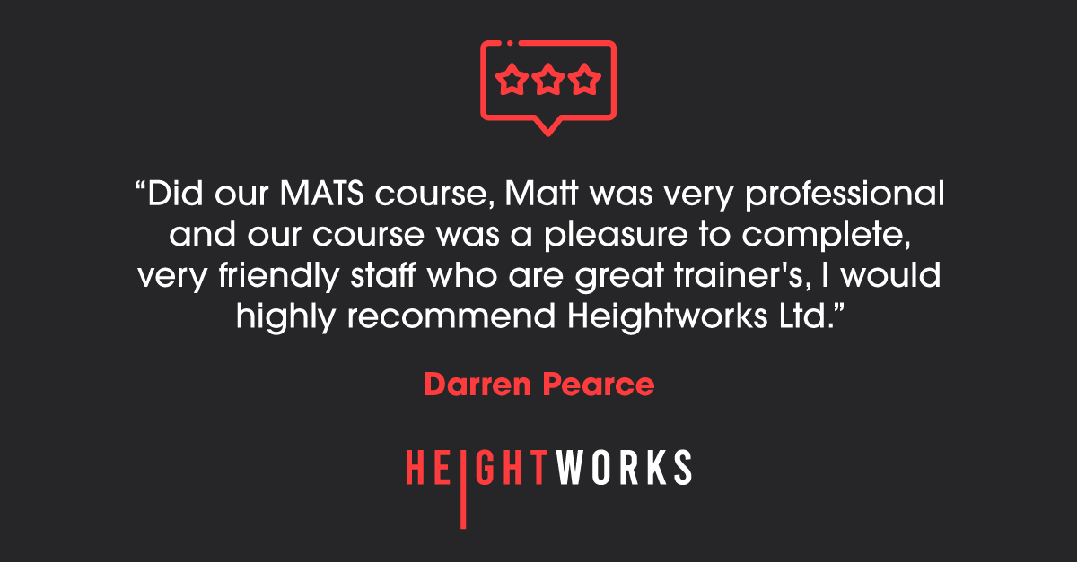 Heightworks's tweet photo. A testimonial from one of our successful MATS couse candidates. Want more info or to book on our initial or refresher course, contact us on 01902 425677

#mats #mastandtowersafety #matscourse #mastandtowersafety #workatheight #workingatheight #workatheight https://t.co/TELVJNCo42
