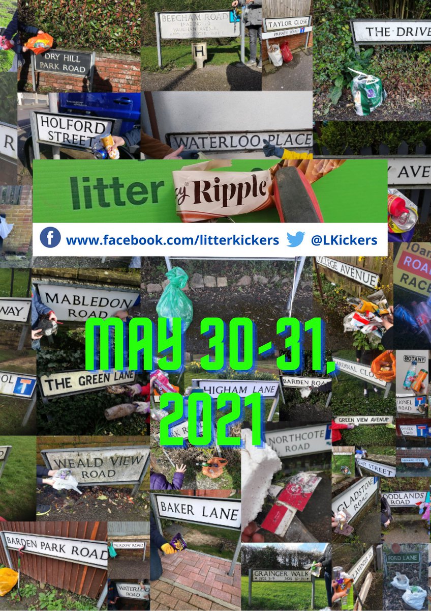 LKickers's tweet photo. May is nearly here and we've been busy firming up plans for our #LitterRipple event, which is planned for the last weekend of the month. Last year we held a #LitterWave which swept across #Tonbridge and beyond and we're hoping that lots of streets will join in again 💚 https://t.co/Ni4M1uUbdI
