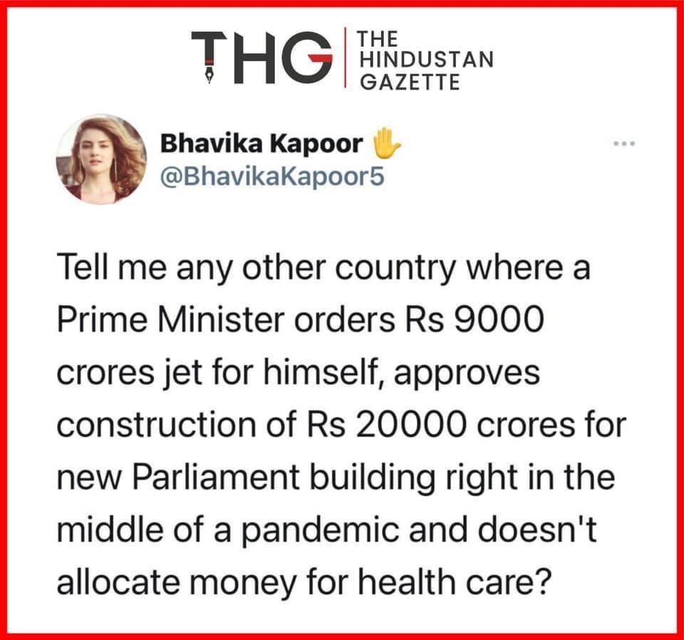 Hon'ble Sir @narendramodi , does it look nice when a tweet by Bhavika Kapoor has gone viral. Imagine what an impression it gives out to the world about us & our PM. Don't you think it's high time to take remidial measures and give top care as well as priority to health care &