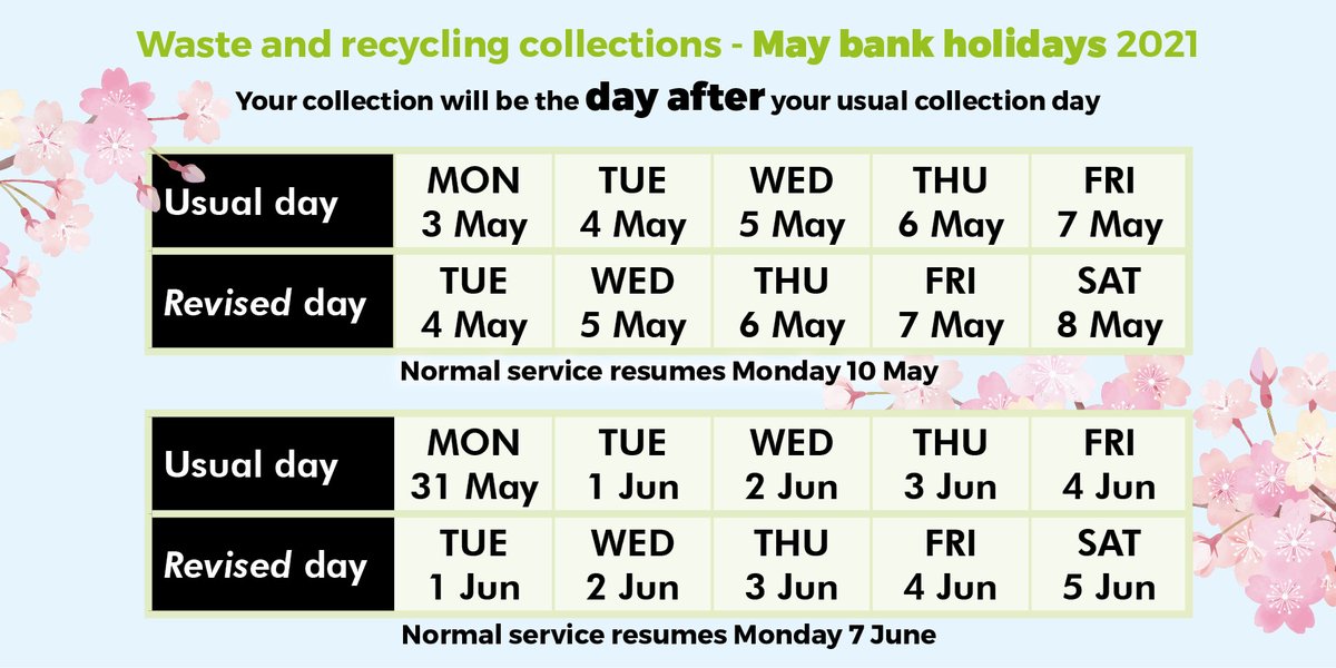 Waste, recycling and garden waste collections will be a day later this week. Check yours below... ⬇️