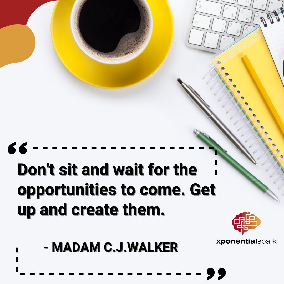 Why worry, when you have quotes like this to finish your week! 
Madam C.J. Walker was a first female self-made millionaire. We should take her words into our account. #xponentialspark #quote #inspiration #happyfriday